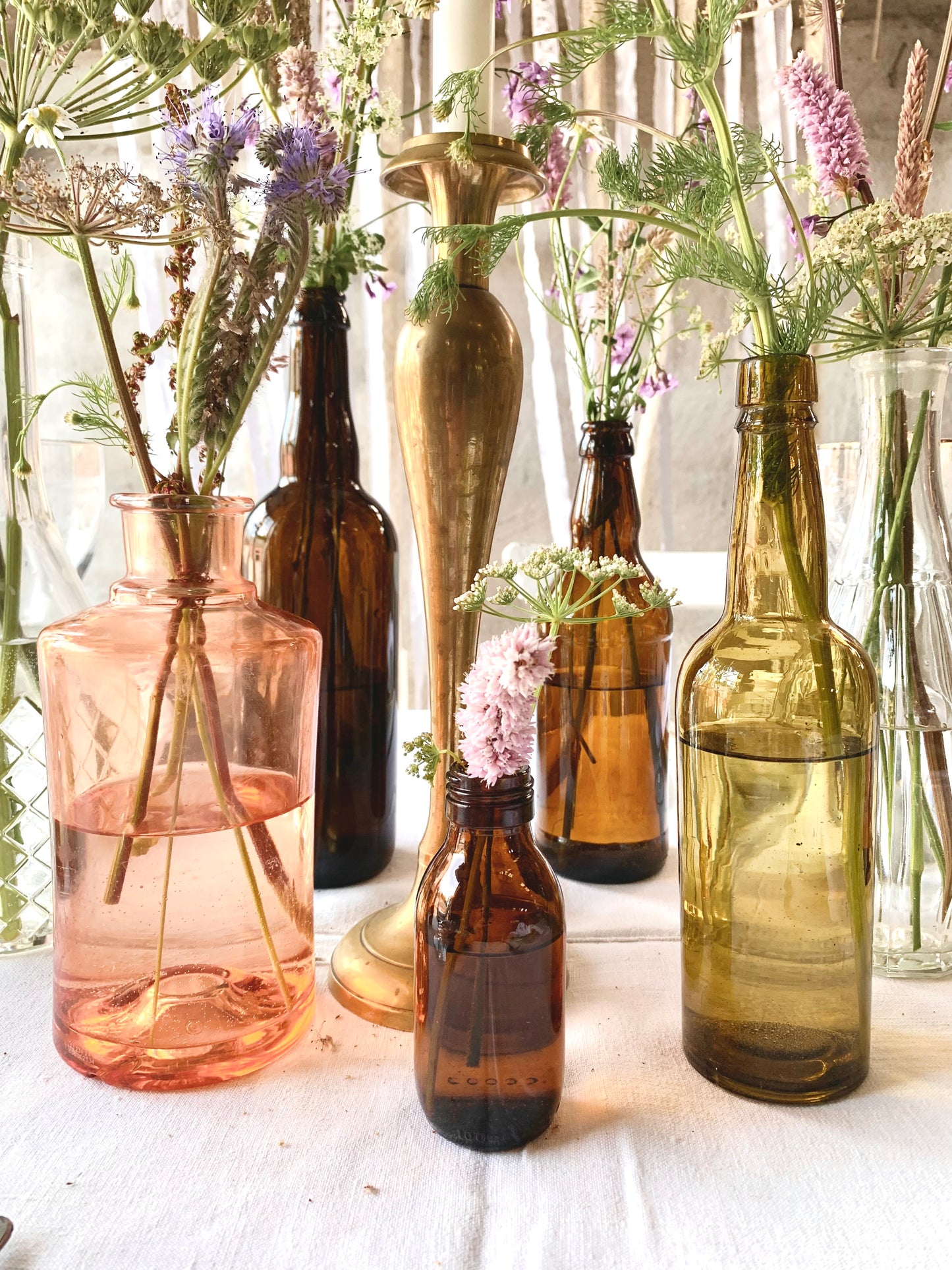 Blomster i Gamle Flasker, Klare og Brune, Mix