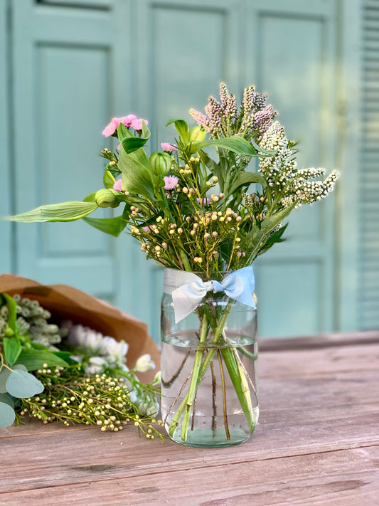 Glas med blomster, Afstemte farver